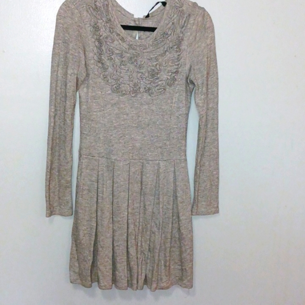 Zara women Viscose n wool Gray with rosettes on the collar and chest buttons